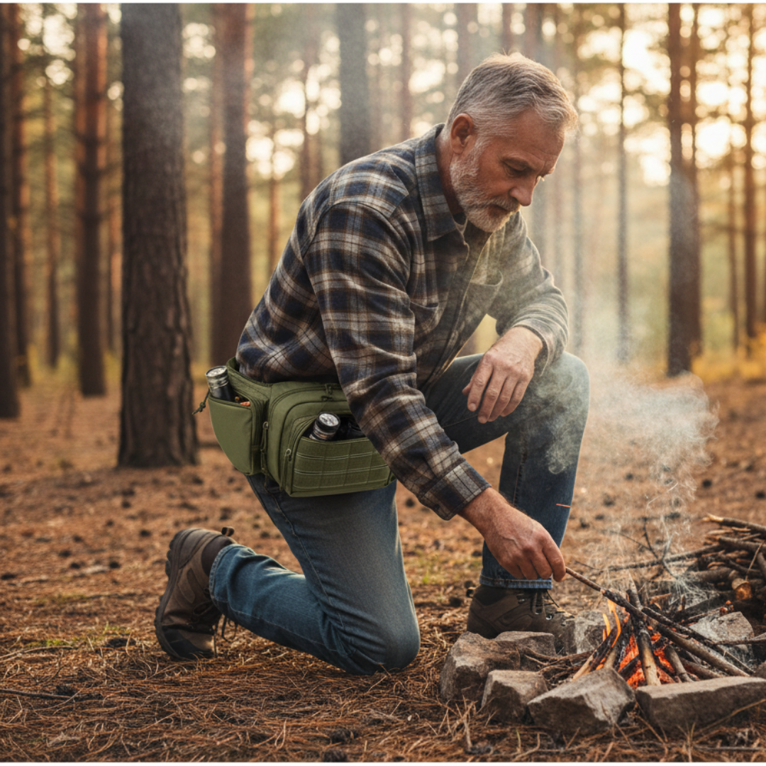 Lightweight Multi-compartment Rugged Waist Bag