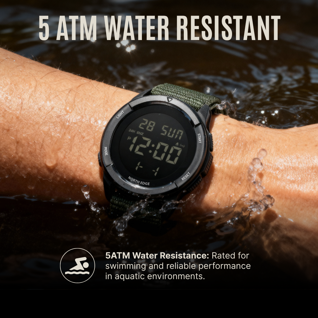 NorthEdge 45 — Digital Carbon Fiber Field Watch for Extreme Adventure