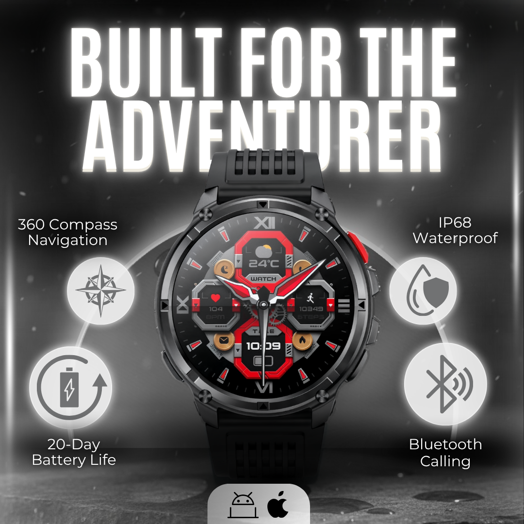 Apex Pro - Tactical Smartwatch for Outdoor Dominance